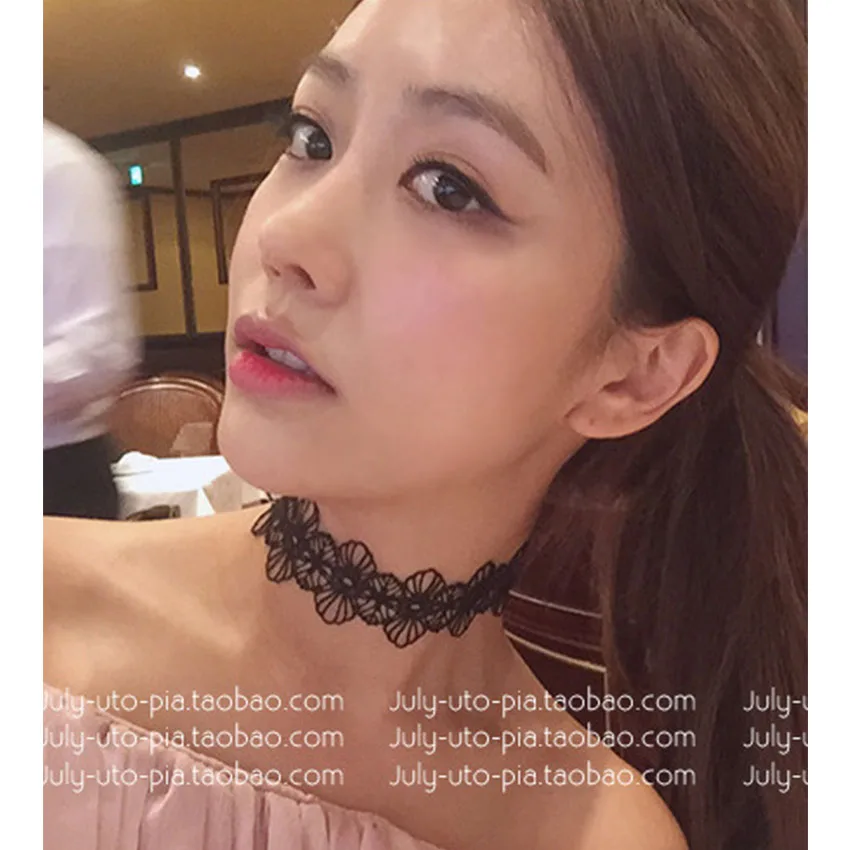 2017 Black Lace Choker Necklace for Women Flower Chocker Boho collar Summer Bijoux Femme Collier Collares | Украшения и