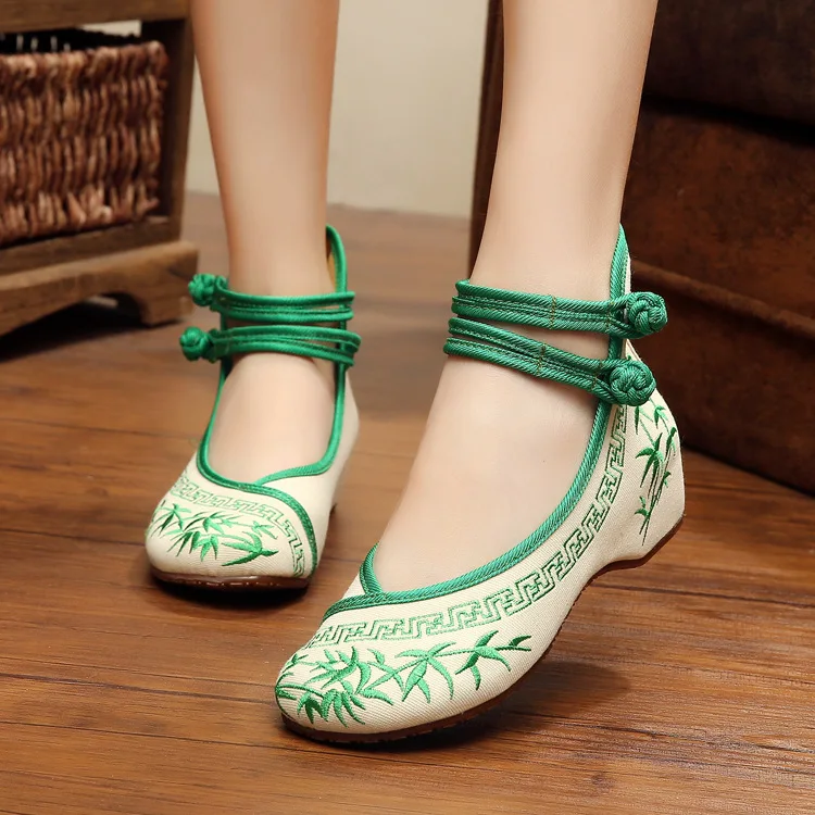 

3 colors Plus Size 41 Fashion Women Shoes, Old Beijing Mary Jane Flats Casual Shoes, Chinese Style Embroidered Cloth shoes woman