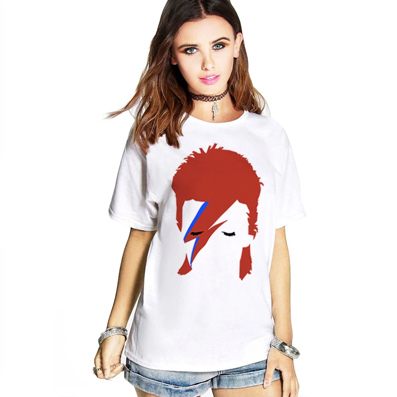 Модная женская футболка David Bowie Женская рок звезда с коротким рукавом camiseta летние