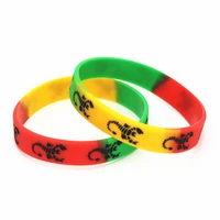 50pc new fashion rainbow color scorpion logo wristband braceletsbangles women men punk jewelry bands adults jewelry gifts sh170