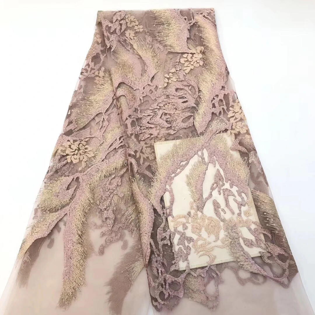 Модная африканская кружевная ткань высокого качества с пайетками вышивкой