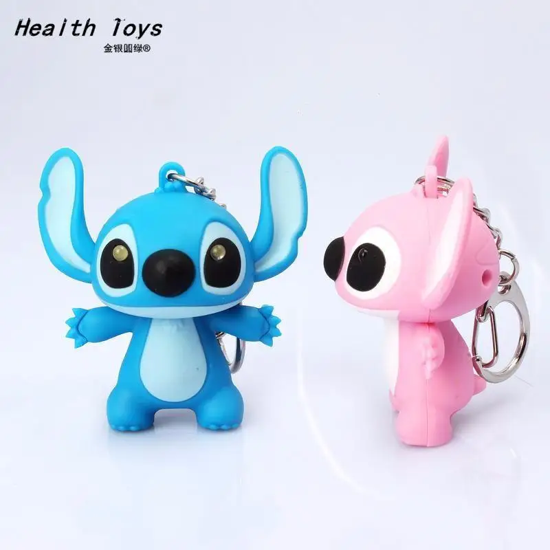 СВЕТОДИОДНЫЙ брелок Lilo stitch со звуком милые брелоки Подарочный Музыкальный