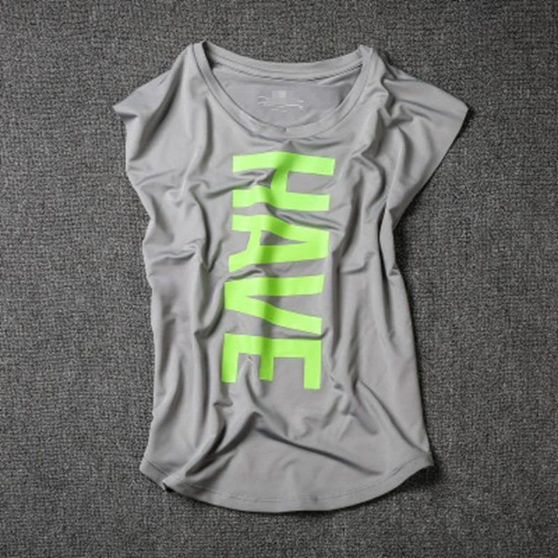 

Women Yoga Shirts Sports Fitness Short Sleeve T Shirt Ladies Running Loose Women's Quick Dry tights Tees Tops Clothing