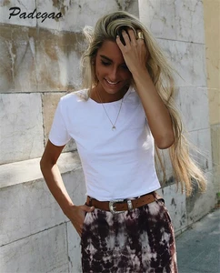 Футболка AEL женская с круглым вырезом и коротким рукавом, Повседневная облегающая черная белая Феминистская одежда, лето 2017