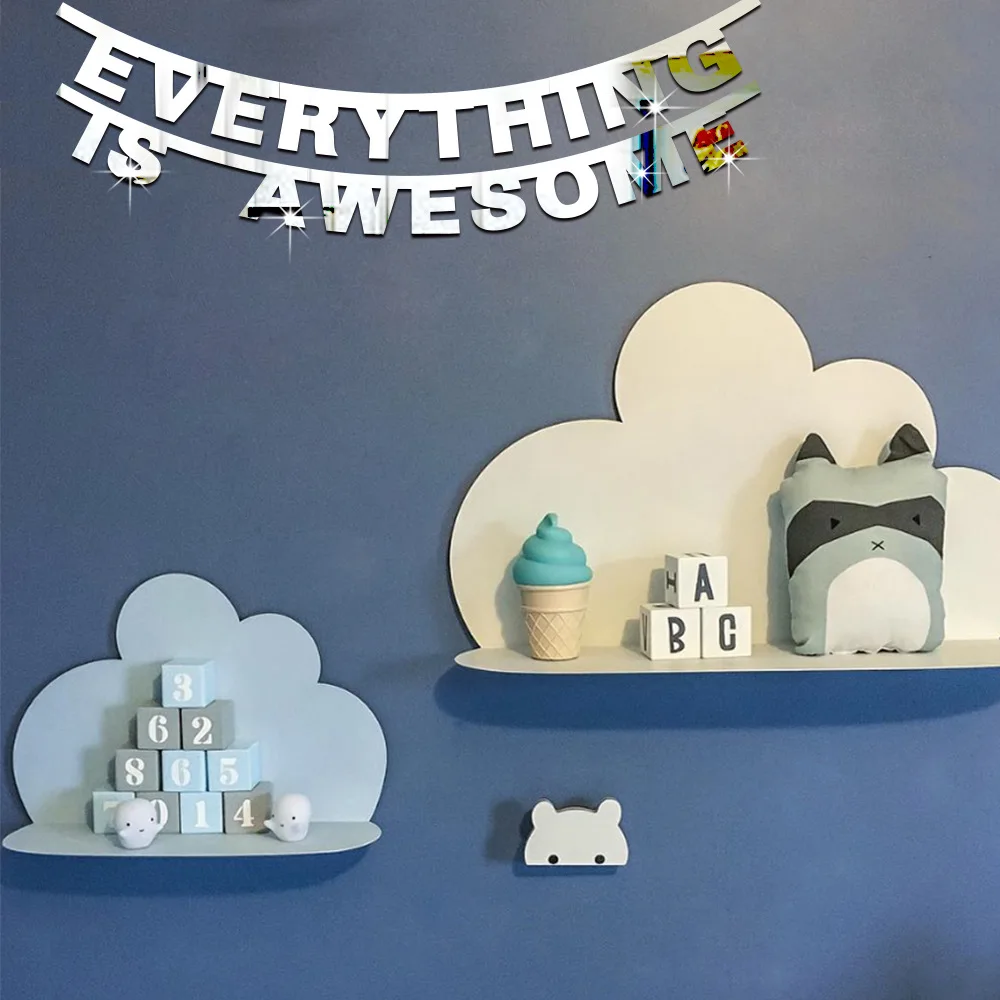 

Funlife Creative high - grade English proverb mirror stickers adheart Christmas New Year Christmas party decoration wall sticker