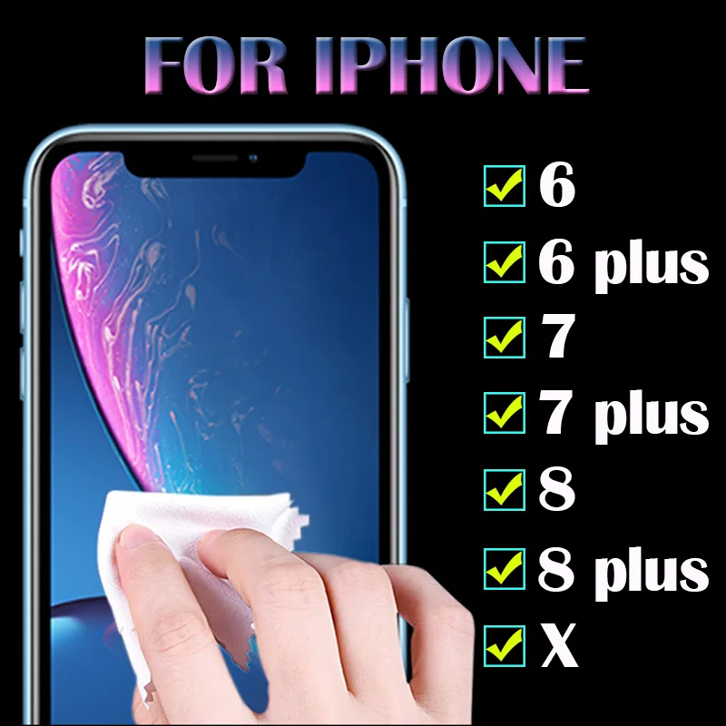 2 шт для apple iphone x стеклянная Защитная пленка экрана закаленное стекло aphone i phone 6 7 8