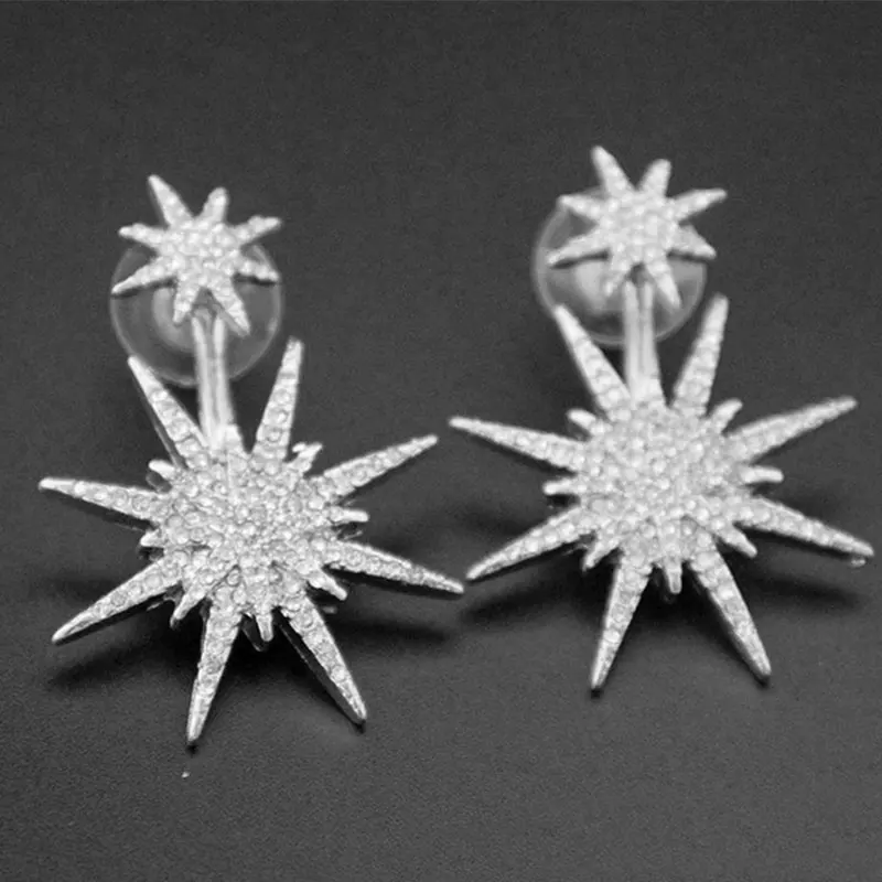 1 шт. Для женщин Леди Кристалл Rhinestone мотаться Золотая звезда стержня уха серьги