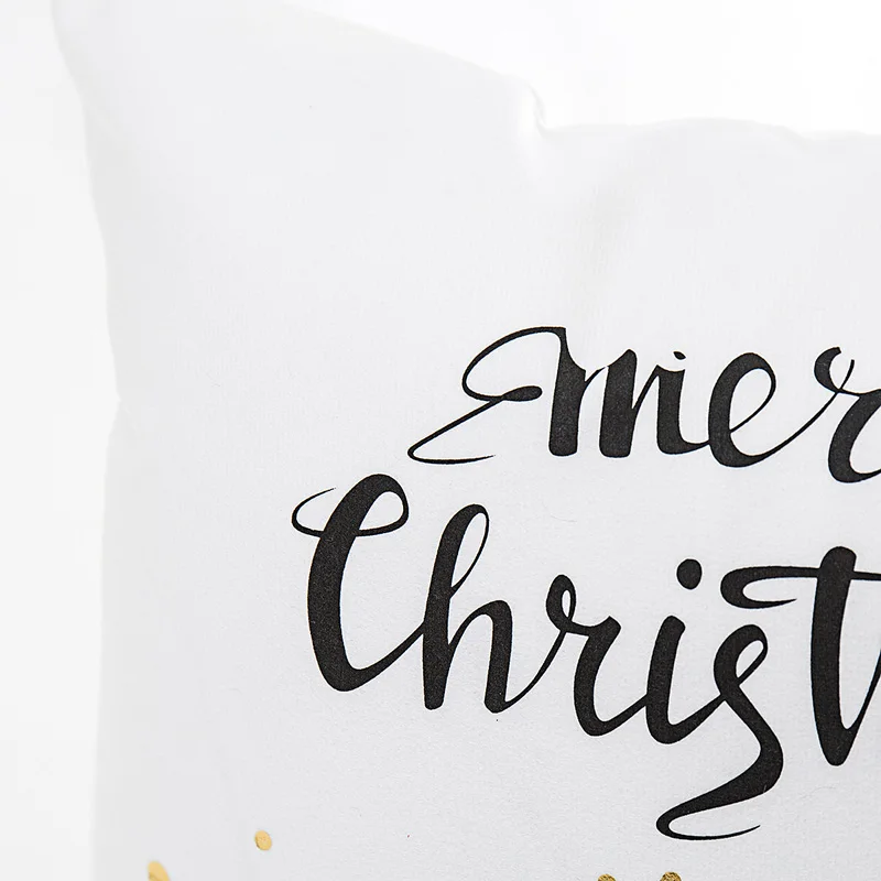 Leeiu 45*45cm Soft Fabric Gold Printed Snowflake Merry Christmas Pillow Case Home Decor Cushion Happy New Year Party Supply | Дом и сад
