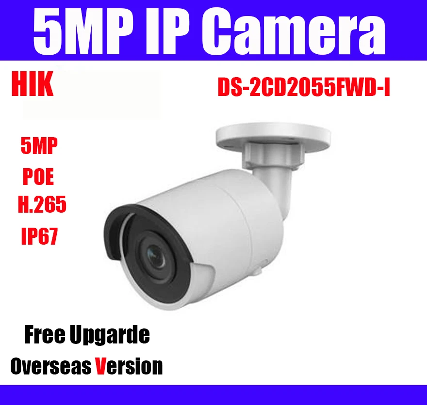 Ds-2cd2055fwd-i 5mp H.265 POE IP67 ir30m заменить ds-2cd2052-i Пуля CCTV Камера ИК Мини IP с логотипом |