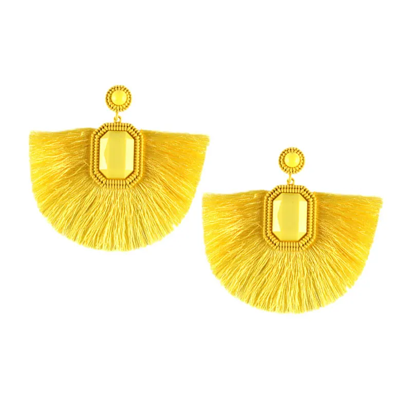 Tassel Yellow Лучшие модные женские серьги ручной работы из бисера для свадебной вечеринки, подарок BA, Модный Специальный подарок, серьги-капли с кисточками и цветами - Окраска металла: Tassel Yellow