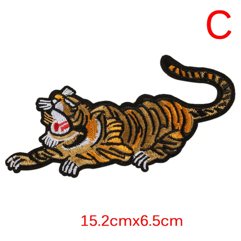 1 шт. прикольный вышитый тигр аппликация пришитый Железный значок на ткани