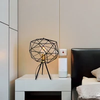 modern minimalist black painted iron table lamp creative bedroom living room study decoration led e27 desk lighting fixture