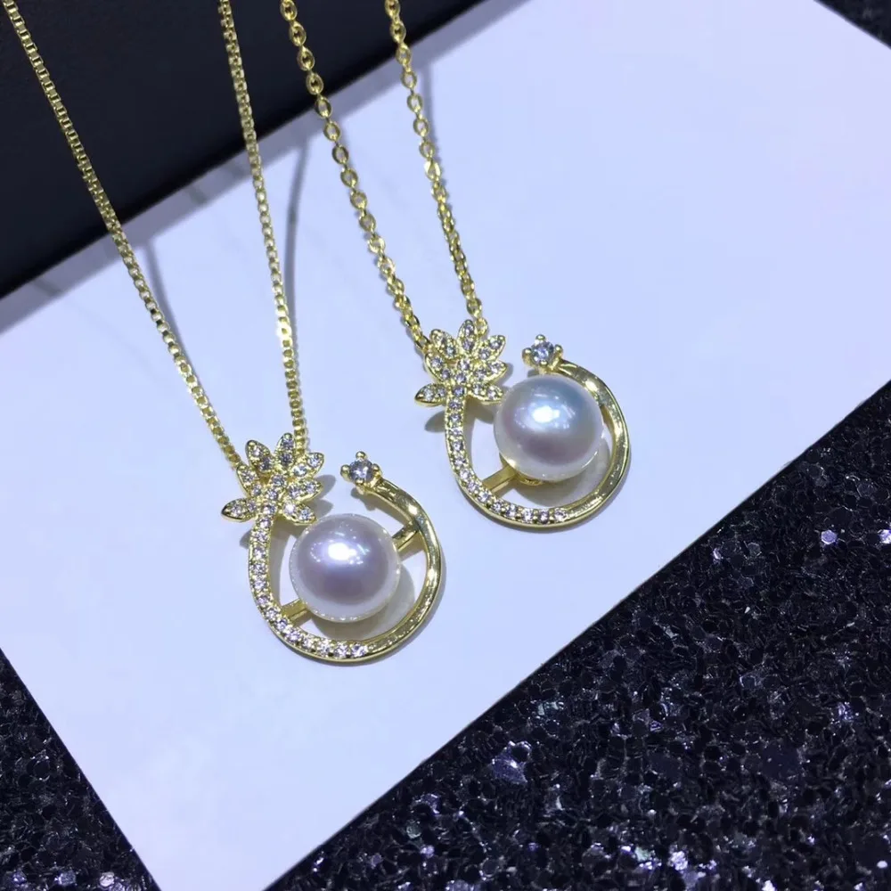 YIKALAISI 925 sterling silver jewelry for women 100% natural 7-8mm freshwater pearl choker pendant 2018 new fashion Wholesale | Украшения и
