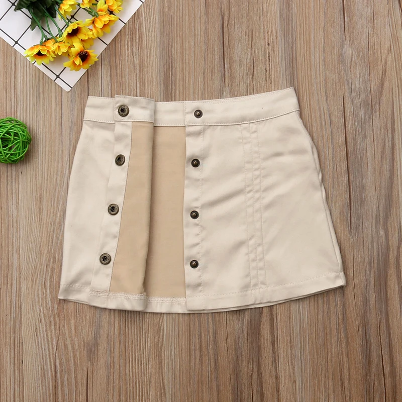 Модная облегающая юбка FOCUSNORM для маленьких девочек с пуговицами а силуэта