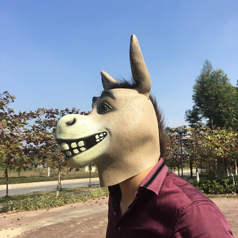 Новинка страшная латексная маска осла на все лицо для косплея маскарада с