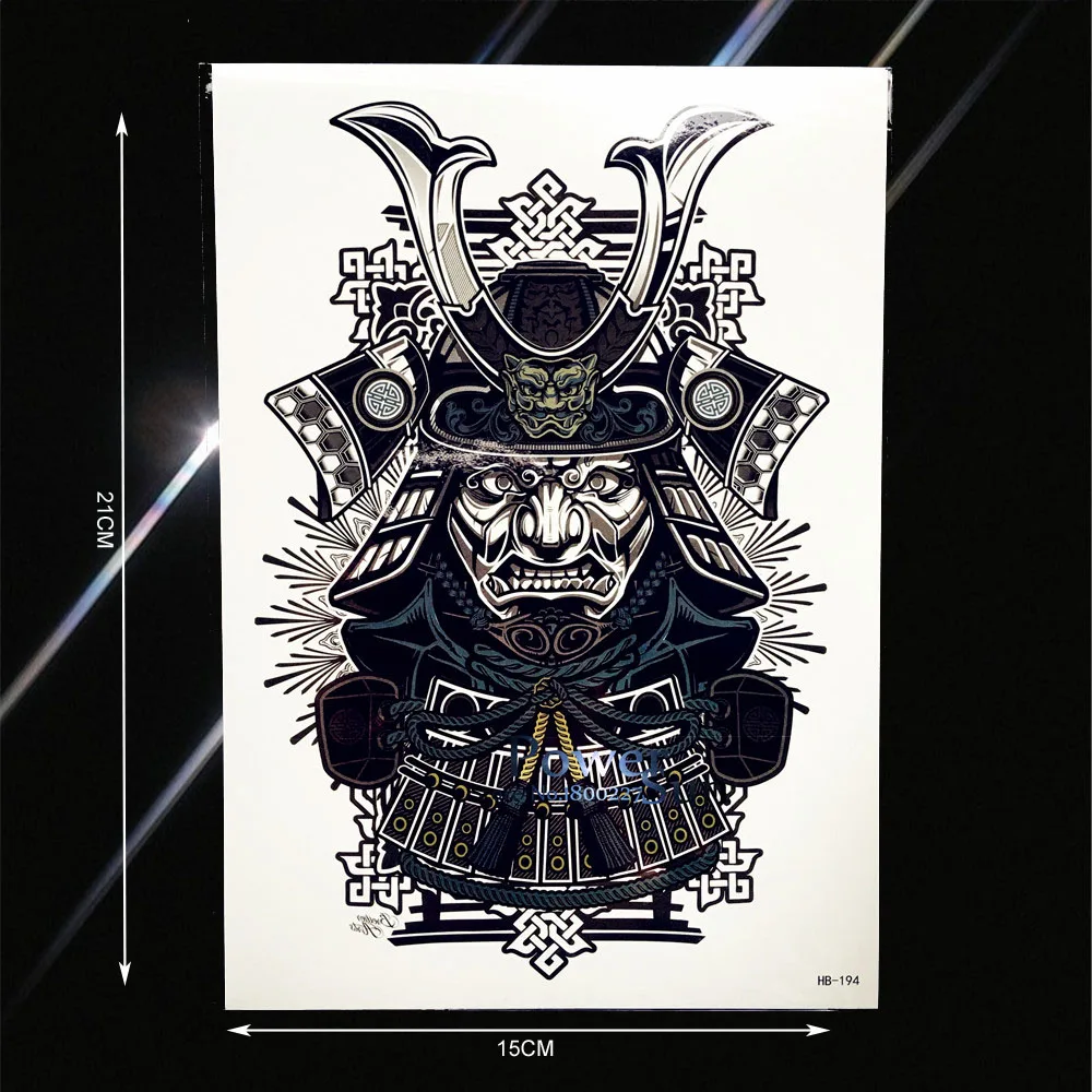 Японская Временная тату наклейка самурая воин для мужчин женский боди арт