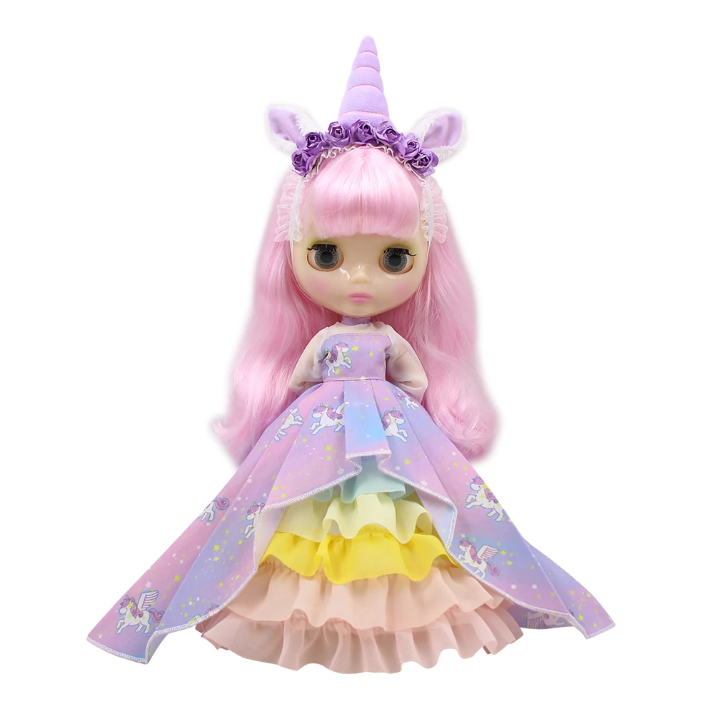 Blyth кукла ледяное платье костюм Единорог одежда игрушки подходит licca тело