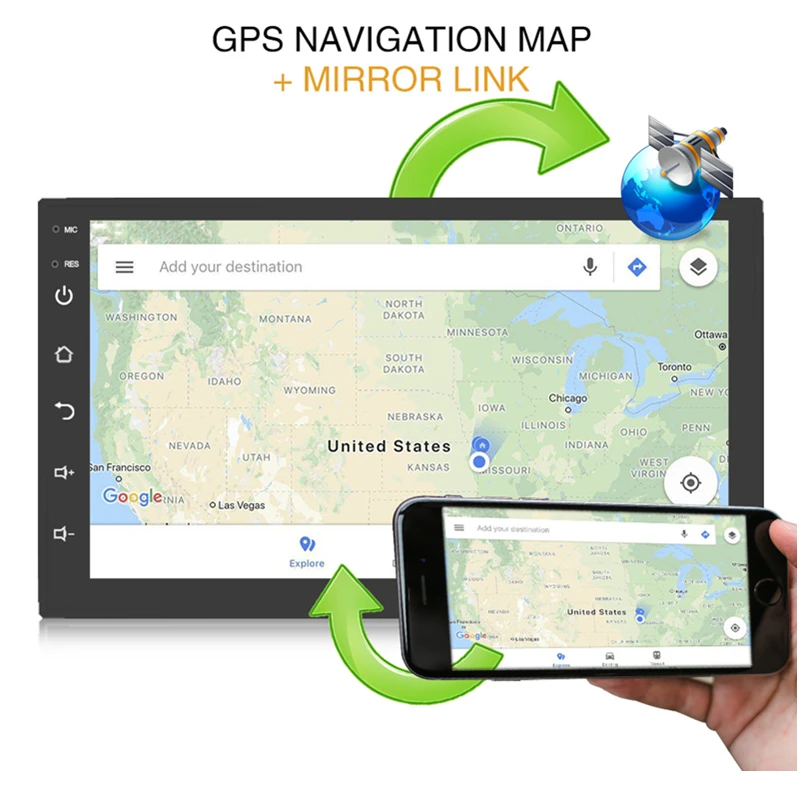 Wetowe C1 2 Din 7 &quotAndroid 1 Автомобильный Универсальный мультимедийный видео плеер с gps