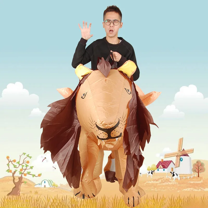 Надувные костюмы льва для взрослых на Хэллоуин Рождество Косплей Одежда