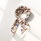 Yishine Новый Шелковый шарф 70*70 см, 4 цвета, Ретро сетка, карета с принтом, Женская шаль, атласные квадраты, сумка для головы, декоративные шарфы