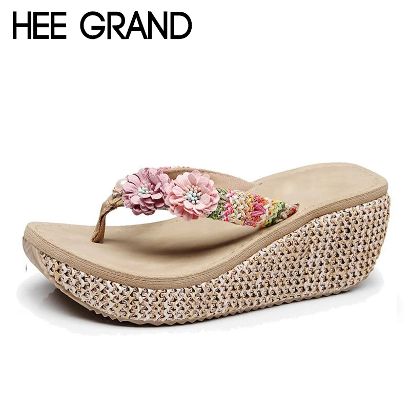 HEE GRAND/2018 г. новое поступление женские шлепанцы с цветами для девочек уличные