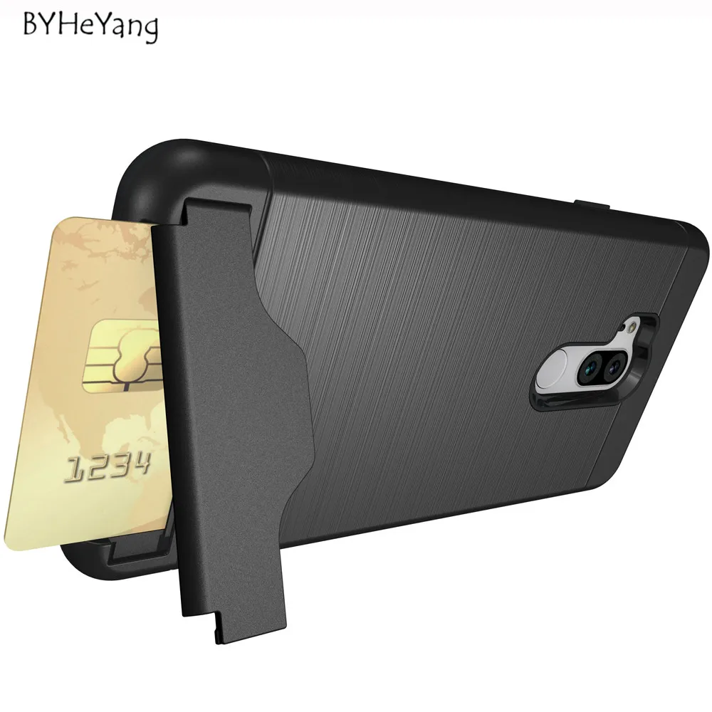 BYHeYang For LG G7 Case for ThinQ Cover Shockproof TPU + PC Brushed Dual Layer Armor Card Slot G710 |