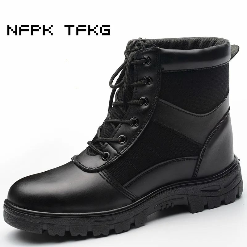 large size 45 46 mens casual steel toe caps work safety warm cotton shoes soft leather winter ankle fur snow boots protective | Обувь