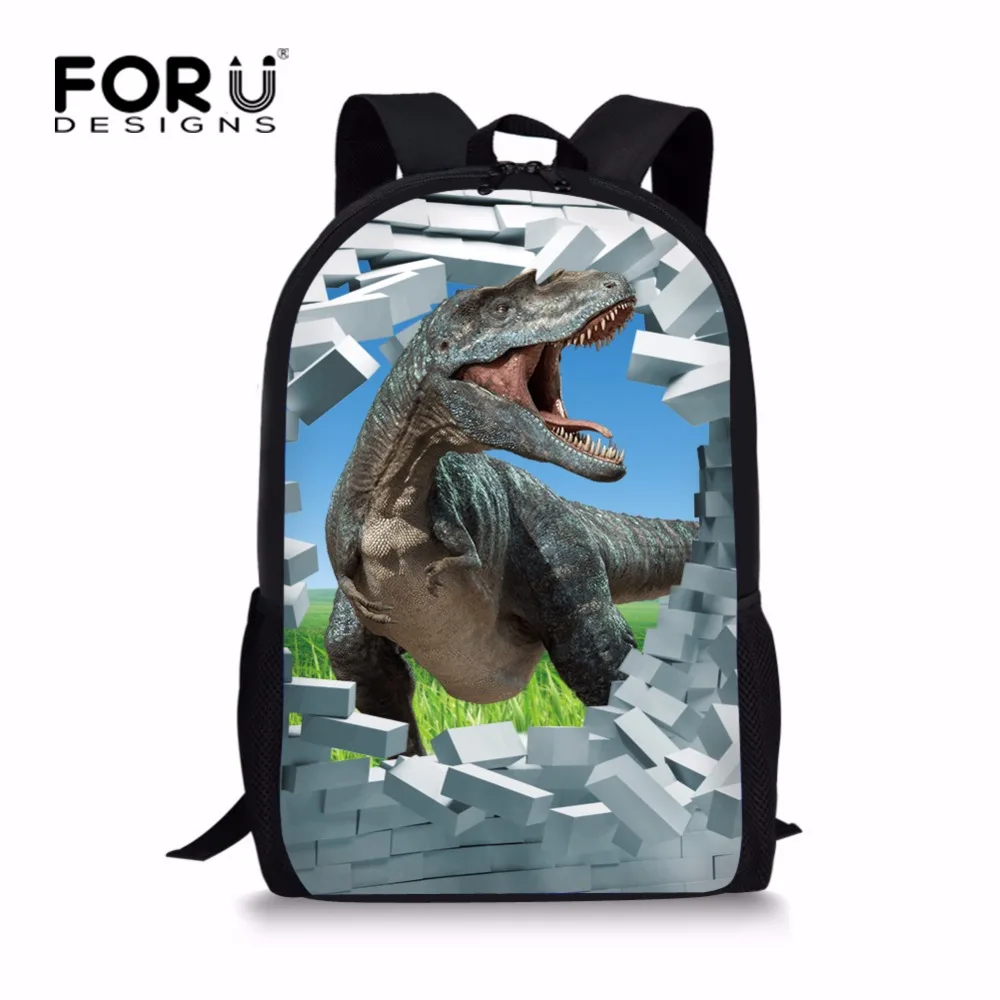 

FORUDESIGNS, классный 3D Детский рюкзак с динозавром для школы, классический детский рюкзак начальной школы, уникальные детские сумки для книг из ...