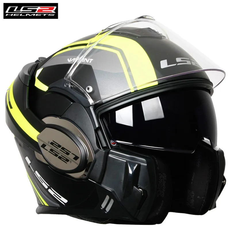 Line Matt Yellow Ls2 180 градусов откидной передний модульный дизайн Valiant Ff399 мотоциклетный шлем-трансформер гоночный шлем Casco Moto Capacetes Cruiser - Цвет: Line Matt Yellow