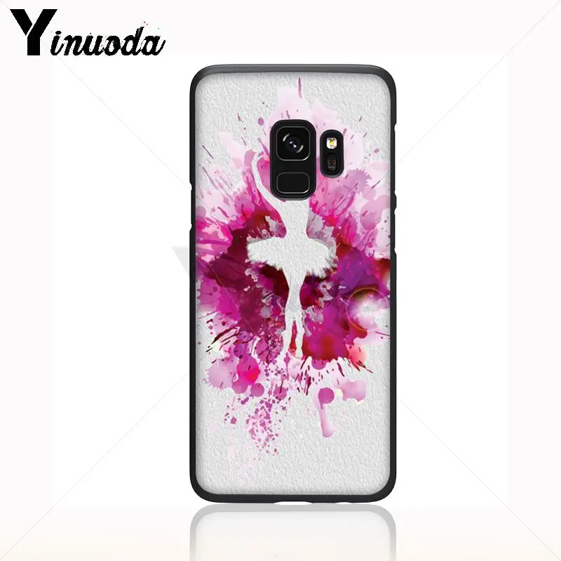 Yinuoda watercolor painting ballet girls Soft Silicone Black Phone Case For Samsung Galaxy s9 s8plus note8 note9 s7 Mobile Cases | Мобильные