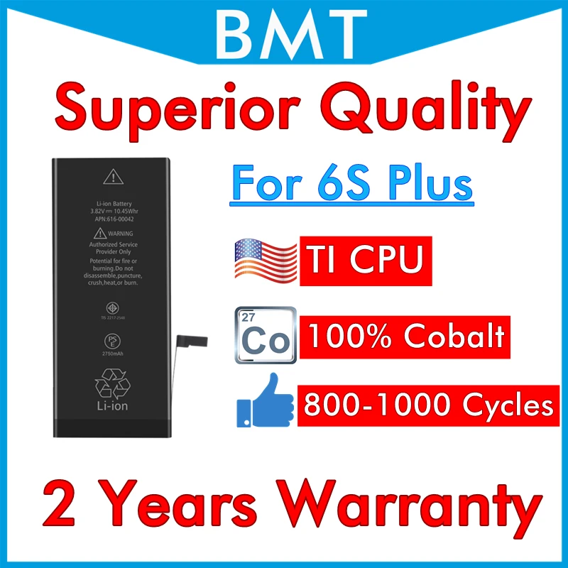 BMT оригинальный 5 шт. аккумулятор высшего качества для iPhone 6S Plus 6SP + сменный 100%