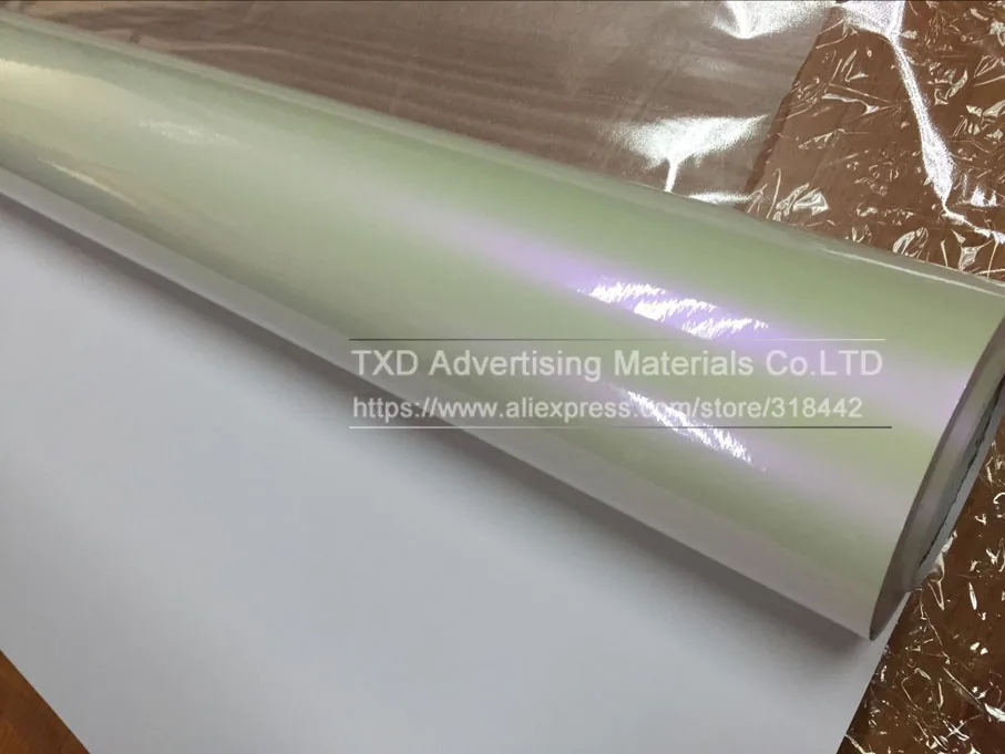 Высококачественная Глянцевая жемчужно-белая хамелеоновая виниловая пленка с