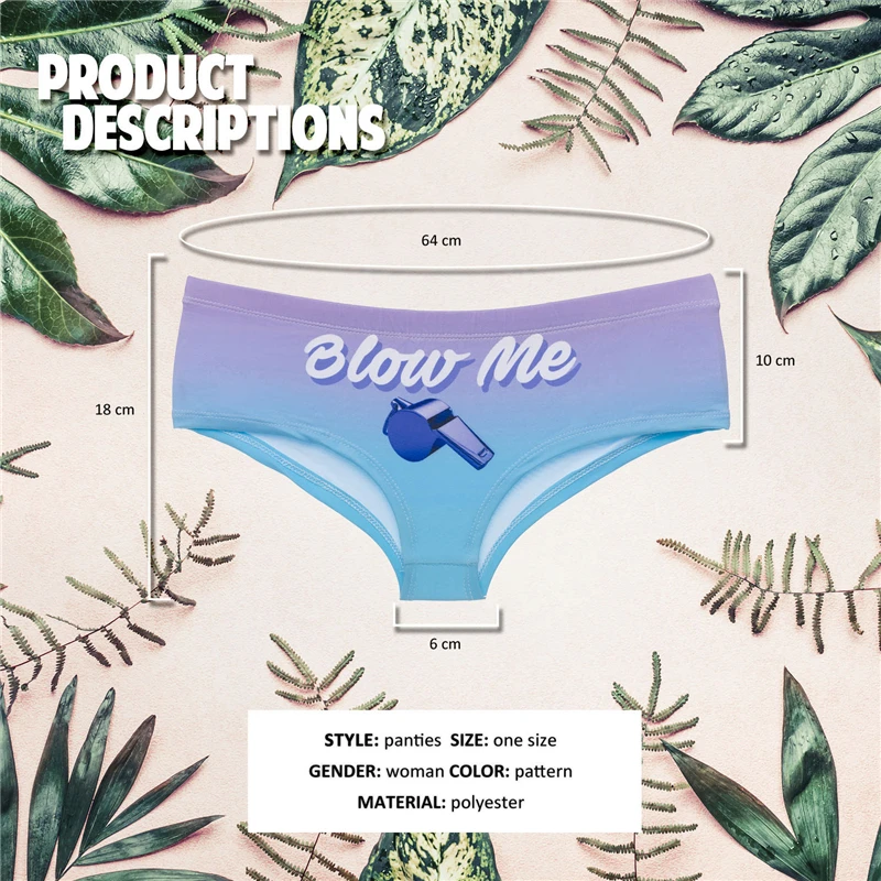 Sexy Worlds ALL YOU CAN EAT Ice-cream Hot Female Lingerie Thongs Briefs Print Underwear For Women Cute Panties For Lady