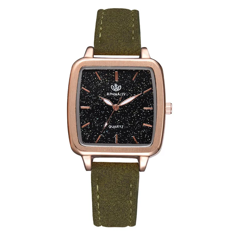 Женские наручные часы с квадратным циферблатом Короткие повседневные кварцевые