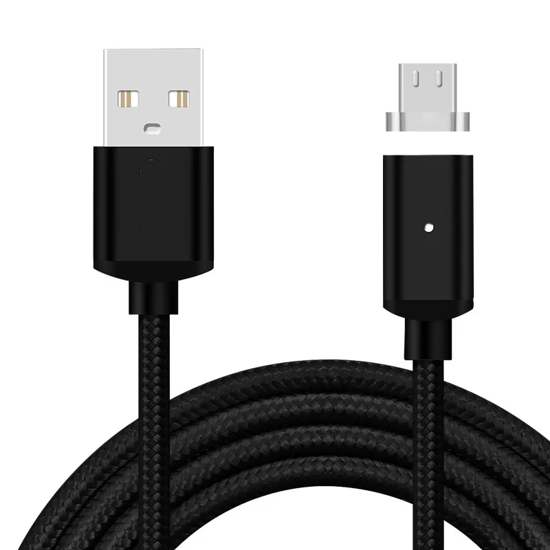 1 м нейлоновый Магнитный кабель 2.4A Micro usb для зарядки и передачи данных адаптер