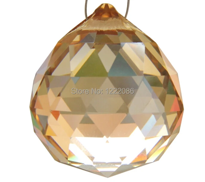 Стеклянные кристаллы Шампань 40 мм хрустальная люстра в форме шара призмы Pedants suncatcher X'MAS Свадебные