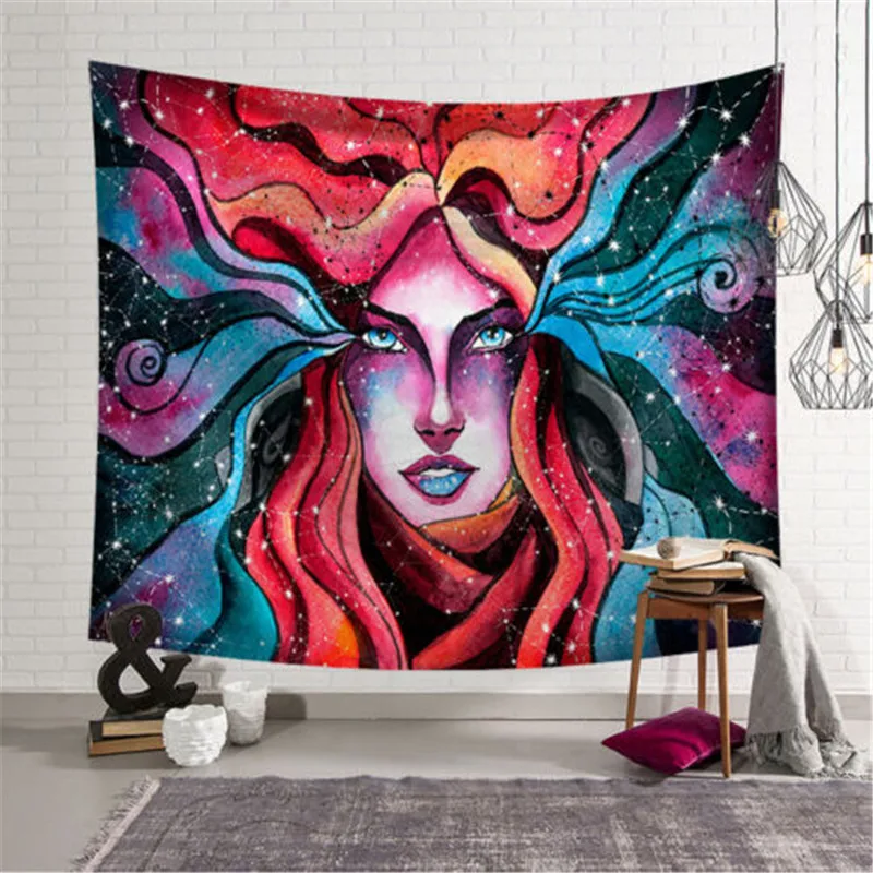 New Indian Mandala Skull Tapestry Wall Hanging Moon Phase Change Tapestries Bedroom Decoration