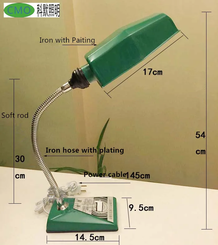 Ретро ностальгическая Винтажная настольная лампа для фильмов зеленый абажур и