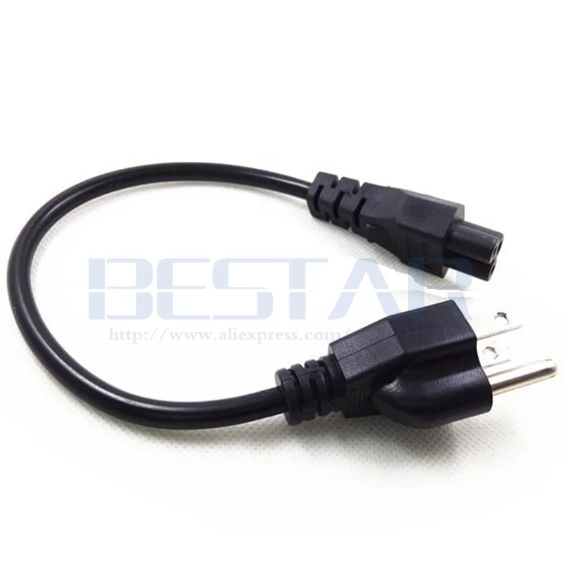 3 контактный штекер NEMA 5 15P к IEC 320 C5 IEC320 Cloverleaf короткий кабель питания переменного