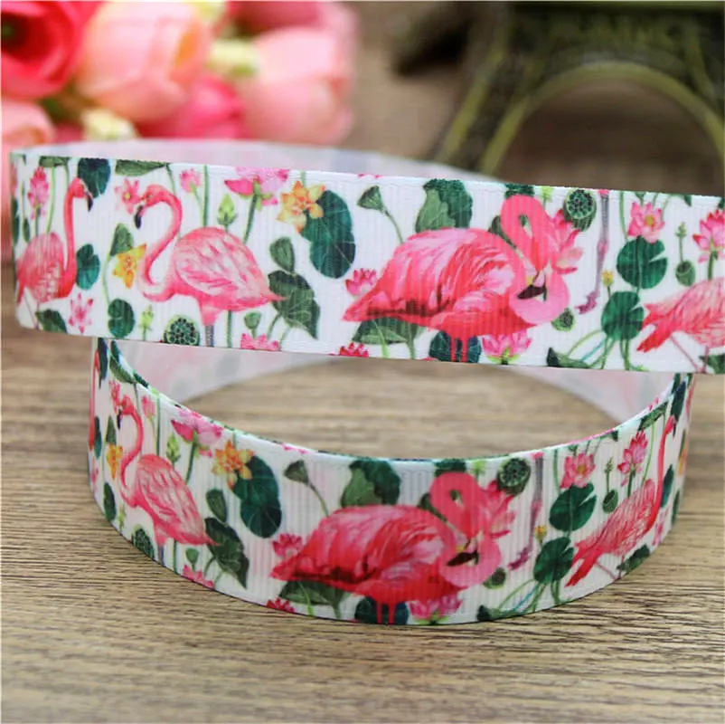 DHK 10yards fruits flamingo pineapple printed grosgrain Ribbon Accessory hairbow headwear decoration Wholesale OEM DIY B1666 | Дом и сад