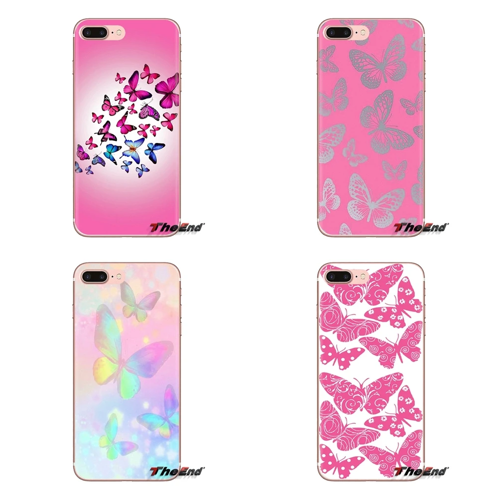 Розовая бабочка с цветочным узором для iPod Touch Apple iPhone 4 4S 5 5S SE 5C 6 6S 7 8 X XR XS Plus MAX