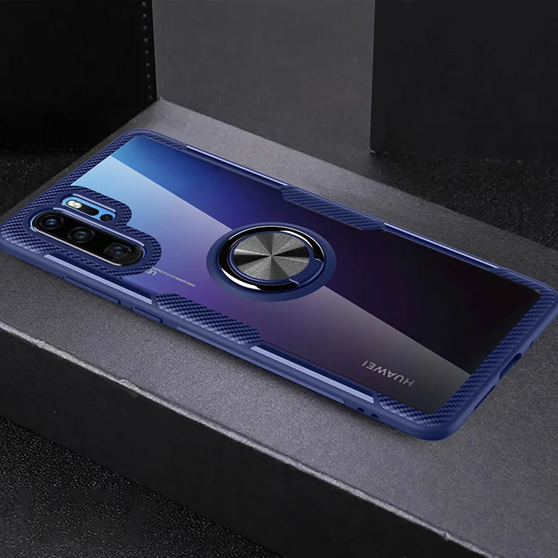 Blue-Black ZNP Роскошная подставка с магнитным кольцом чехол для huawei P30 P20 Pro держатель чехол s для huawei mate 20 Pro huawei P20 P30 Lite чехол - Цвет: Blue-Black