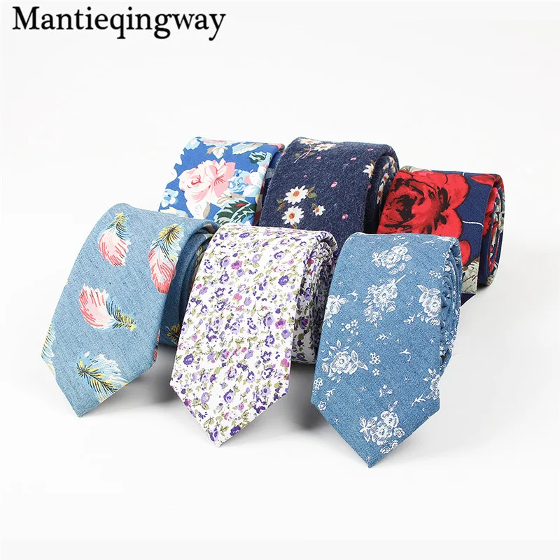 Mantieqingway 6-6,5 см хлопковый галстук для мужчин и женщин обтягивающий Свадебный Цветочный галстук галстуки-бабочки аксессуары Faashion Повседневная Шея галстук тонкий Gravatas