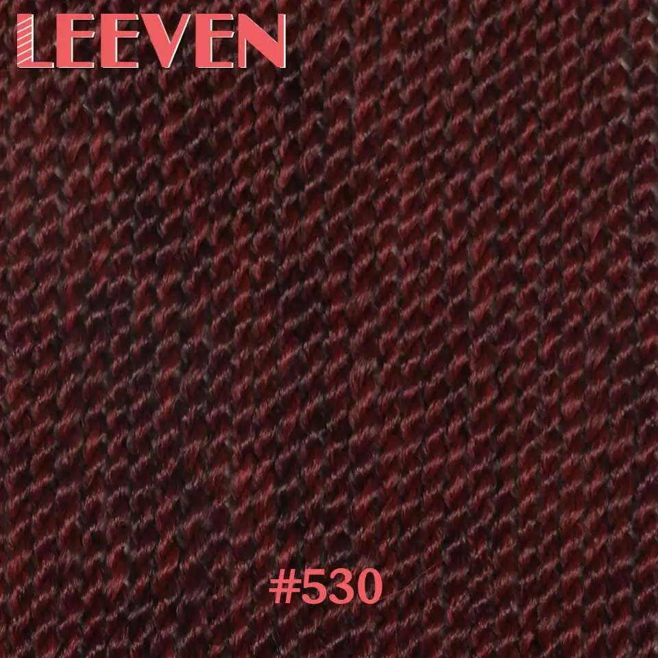 #530 Leeven 10, 14, 18, 22 дюйма, 30 прядей, Сенегальские, крученые, вязанные крючком волосы, синтетические плетеные волосы для наращивания, высокотемпературное волокно, 1 шт - Цвет: #530