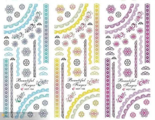 Украшения для ногтей оптовая продажа 100 шт nail art Наклейки букв из кружевного стиль
