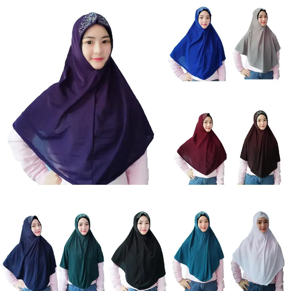 

Muslim Full Cover Hijab Hat Women Shawls Scarf Khimar Hijab Islam Ramadan Headscarf Headwear Arab Amira Turban Caps