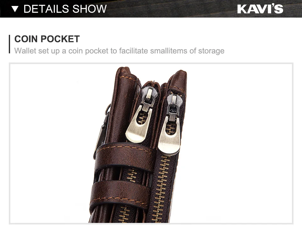 KAVIS Rfid мужской кошелек из натуральной яловой кожи, кошелек для монет, мужской портфель Cuzdan, мужской кошелек, маленький мини кошелек с карманом, модный