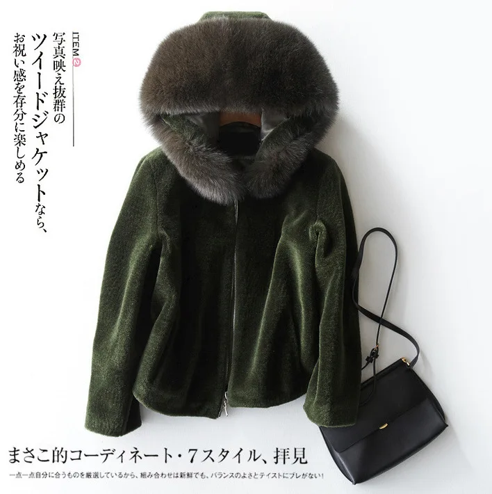 Autumn and winter new jackets fashionable lamb wool coats short cap sheep shears fur women | Женская одежда