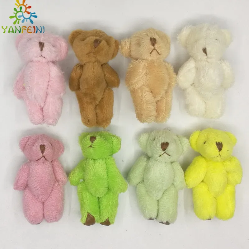Медведь плюшевые игрушки для детей 100 шт./лот 6 см мини медведь цветной