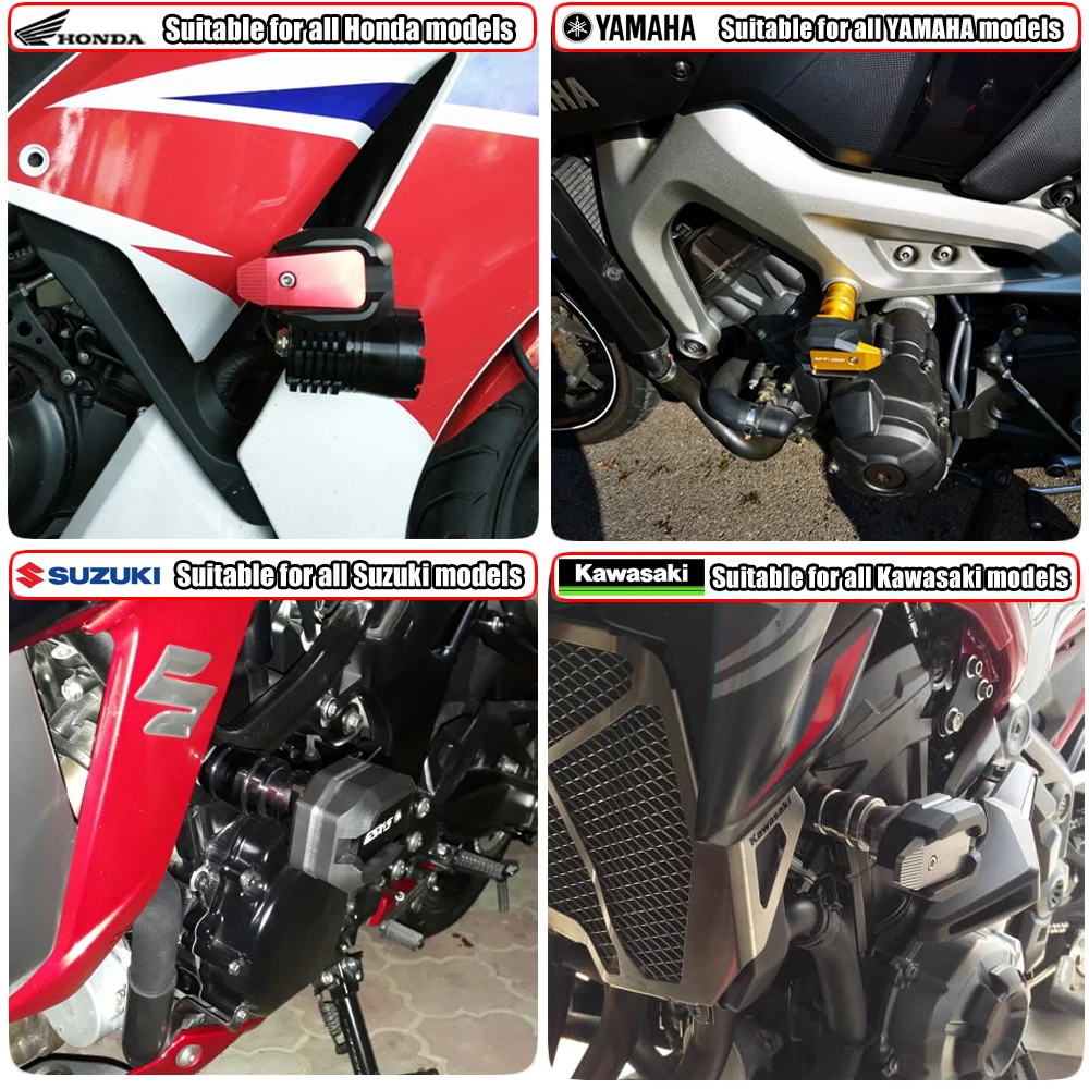 

For kawasaki NINJA 250 400 650 ZX6R 636R ZX10R H2 H2R Falling Protection Frame Slider Fairing Guard Anti Crash Pad Protector